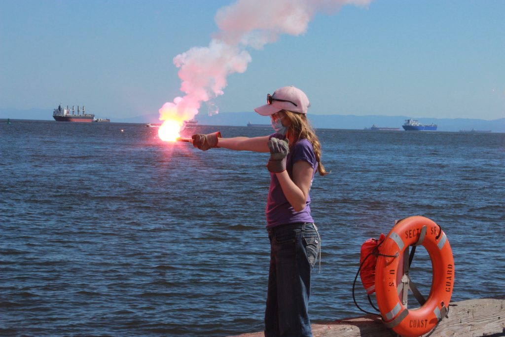 Odyssey Sea Scout with flare at Safety at Sea
